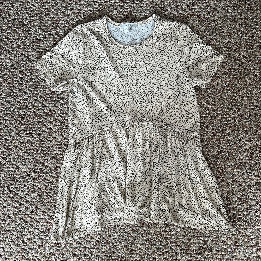 Gaze Leopard Print Top in Cream and Black